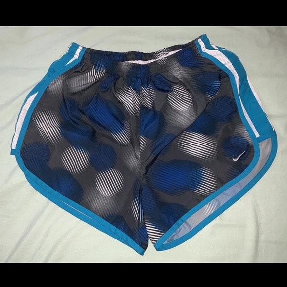 Nike Polka Dot Shorts Gray and Blue - Picture 1 of 3